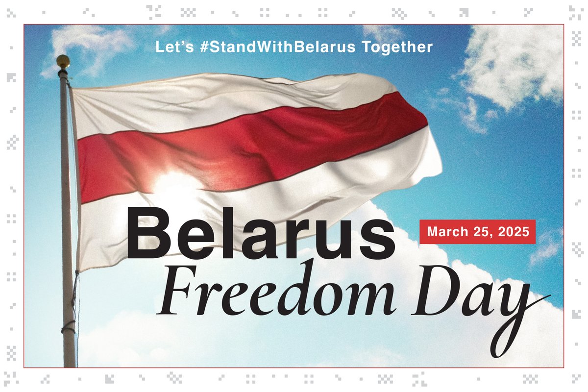 March 25 – Belarus Freedom Day 🤍❤️🤍
Today, Belarusians around the world mark Freedom Day — the anniversary of the 1918 proclamation of the Belarusian People's Republic.

This day has become a symbol of Belarus’ fight for independence, dignity, and democracy.
It’s a reminder