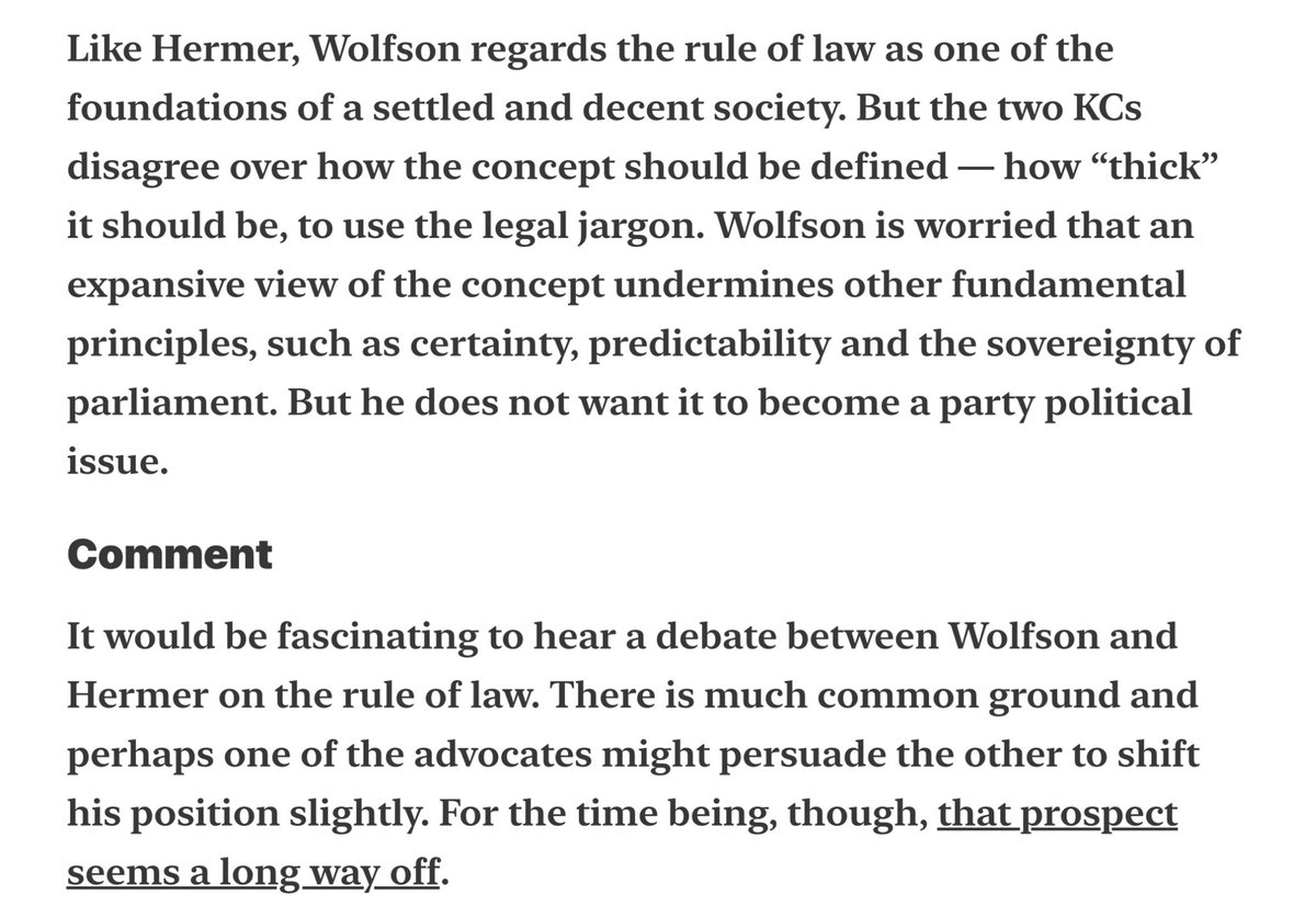 David Wolfson (@dxw_kc) on Twitter photo Thanks to <a href="/JoshuaRozenberg/">Joshua Rozenberg</a> for a characteristically incisive piece on my #RuleofLaw speech today at <a href="/Policy_Exchange/">Policy Exchange</a>.
Though I doubt whether a lawyerly debate between the Attorney General and his shadow would be much of a crowd-puller: the mumble in the jungle? Thanks to <a href="/JoshuaRozenberg/">Joshua Rozenberg</a> for a characteristically incisive piece on my #RuleofLaw speech today at <a href="/Policy_Exchange/">Policy Exchange</a>.
Though I doubt whether a lawyerly debate between the Attorney General and his shadow would be much of a crowd-puller: the mumble in the jungle?