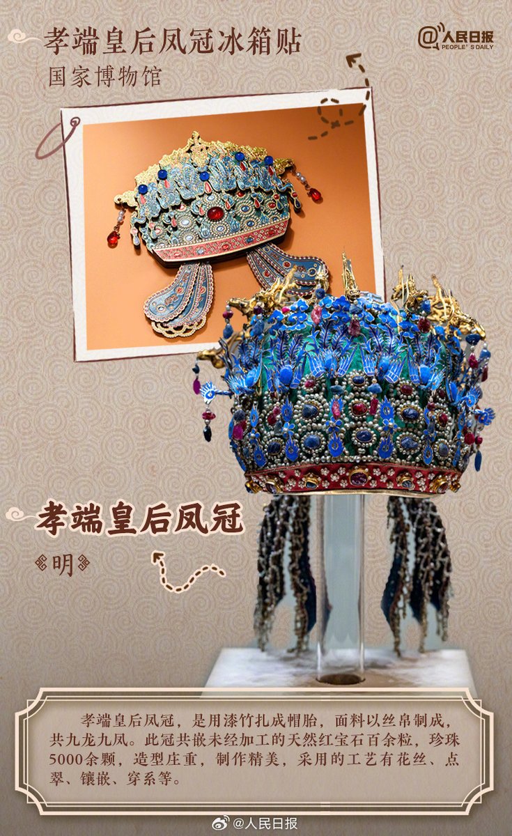 PDChinese's tweet photo. 【國博鳳冠冰箱貼銷量破1000000】3月25日，中國國家博物館現象級文創——鳳冠冰箱貼累計銷量突破100萬件，帶動鳳冠IP全系列產品銷售額跨越億元，創下國博近二十年來單品及系列文創的銷售紀錄。 https://t.co/gVoVjqfqwm