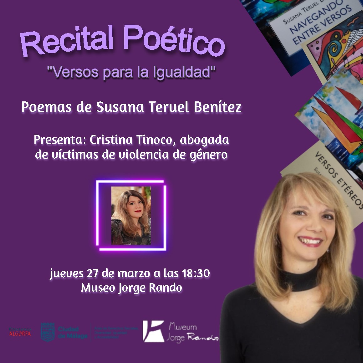 Recital poético "Versos para la Igualdad". Con <a href="/SusanaTeruelb/">Susana TeruelB</a>. Jueves #27Marzo a las 18:30 h. en <a href="/MuseoJorgeRando/">Museum Jorge Rando</a> #Málaga. 📌