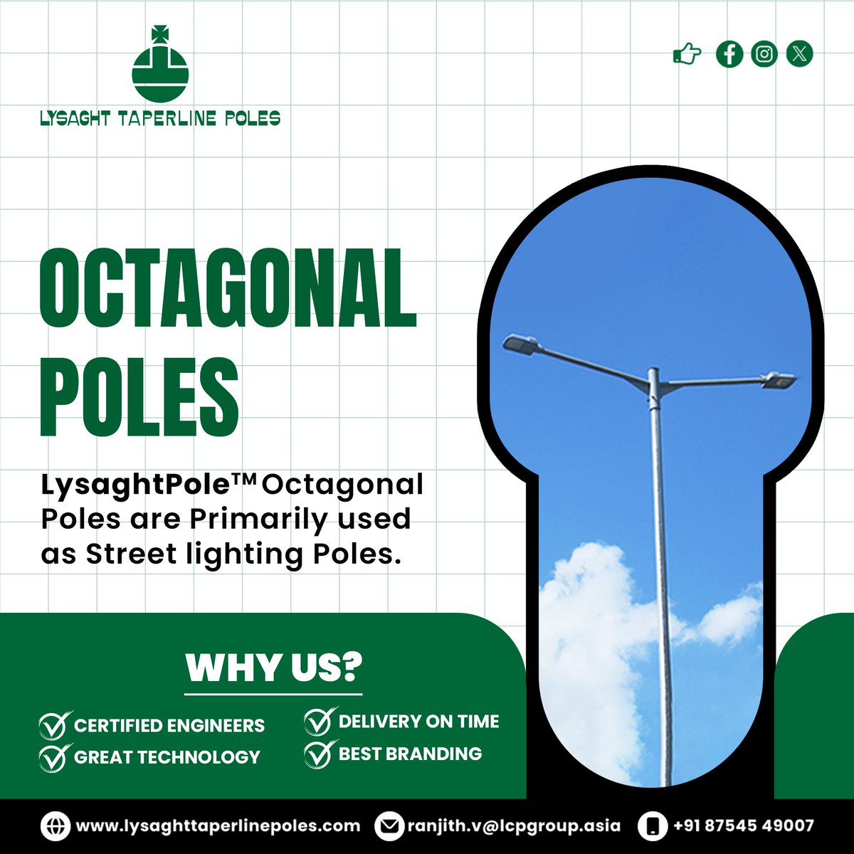 ltpindiaasia's tweet image. Lighting Reimagined: Where Safety Meets Sophistication!
Are you tired of ordinary streetlights that just exist? LTP #OctagonalPoles are architectural masterpieces that do more than illuminate—they transform cityscapes into breathtaking experiences.
lysaghttaperlinepoles.com/octagonal-pole…
#LTP