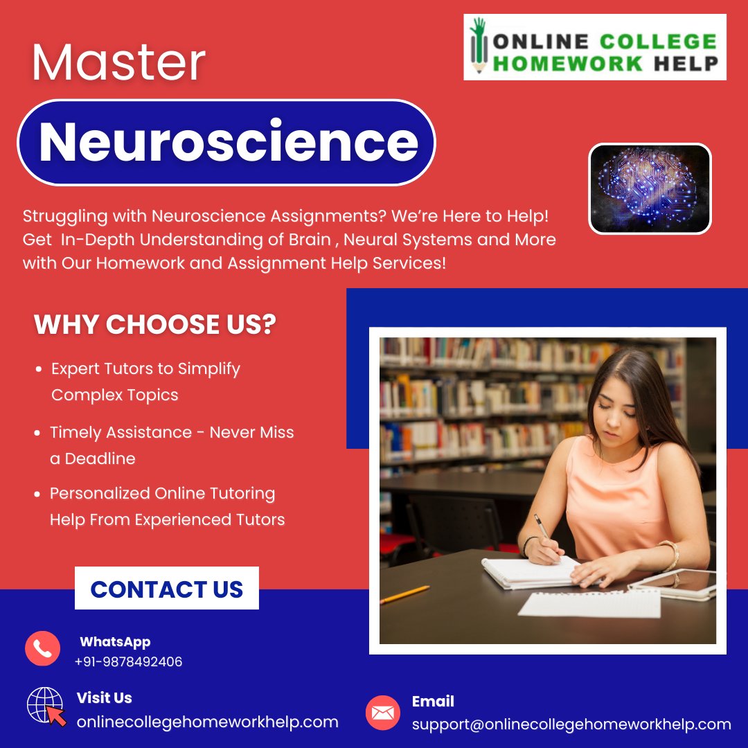 Onlinechwhelp's tweet image. 🧠 Tough Neuroscience Assignments? We Make It Easy!
✅+91-9878492406
📩support@onlinecollegehomeworkhelp.com onlinecollegehomeworkhelp.com/neuroscience-h…
#onlinecollegehomeworkhelp #neurosciencehomeworkhelp #computationalneuroscience #neurosciencetutoringhelp #neuroscienceassignmenthelp