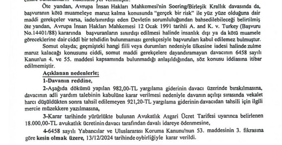 #SONDAKİKA

İstanbul 18. İdare Mahkemesi bu sefer başka bir Uygur Türkü için iade kararı verdi!

Mahkeme, yapılan itirazları yine "iade halinde zulme maruz kalacağına dair yeterince delil bulunmuyor" diyerek reddetti.

#İade