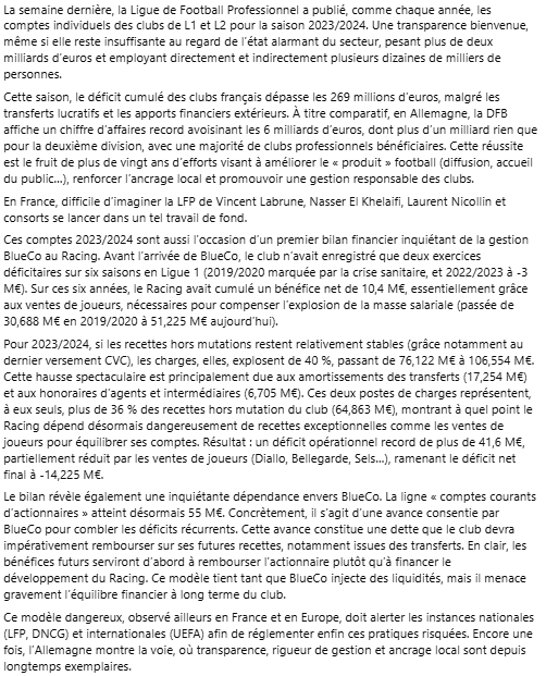 fsrcs's tweet image. Les comptes 2023/24 sont sortis, le Racing en danger ? 🔵⚪

Restons vigilants et défendons l'âme de notre club.

Allez Racing 🔵⚪

#Nonàlamultipropriété #BlueCoOut