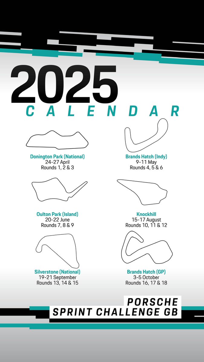 PorscheRaces_GB's tweet photo. Good morning from the season launch for #Porsche #CarreraCupGB and #SprintChallengeGB! Here are our calendars for 2025 👇 https://t.co/7I50Oz4526