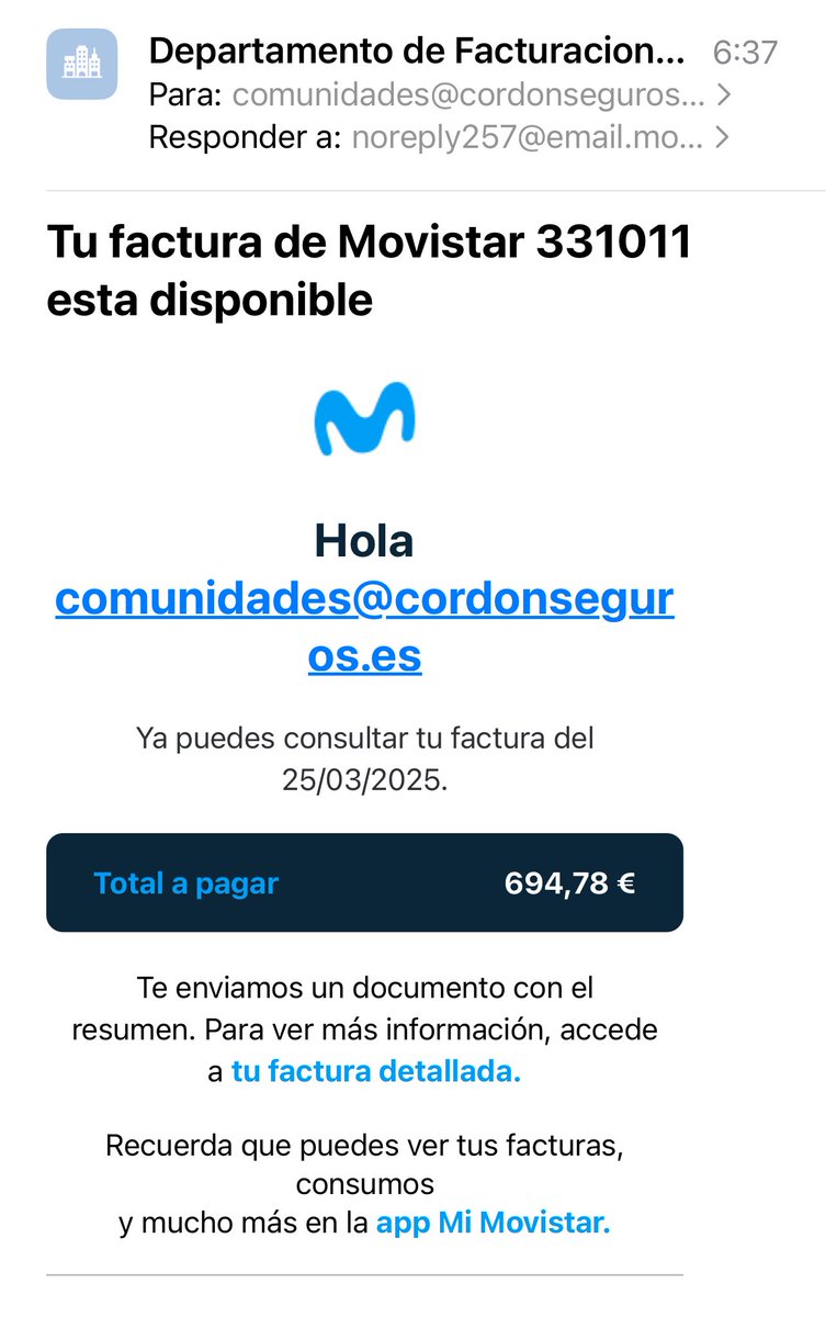Cordón Seguros Correduría (@cordonseguros) on Twitter photo ‼️⚠️
Toca ahora a los ciberdelincuentes usar a <a href="/movistar_es/">Movistar España</a> para sus fechorías.
Tu piques 🎣 ‼️⚠️
Toca ahora a los ciberdelincuentes usar a <a href="/movistar_es/">Movistar España</a> para sus fechorías.
Tu piques 🎣