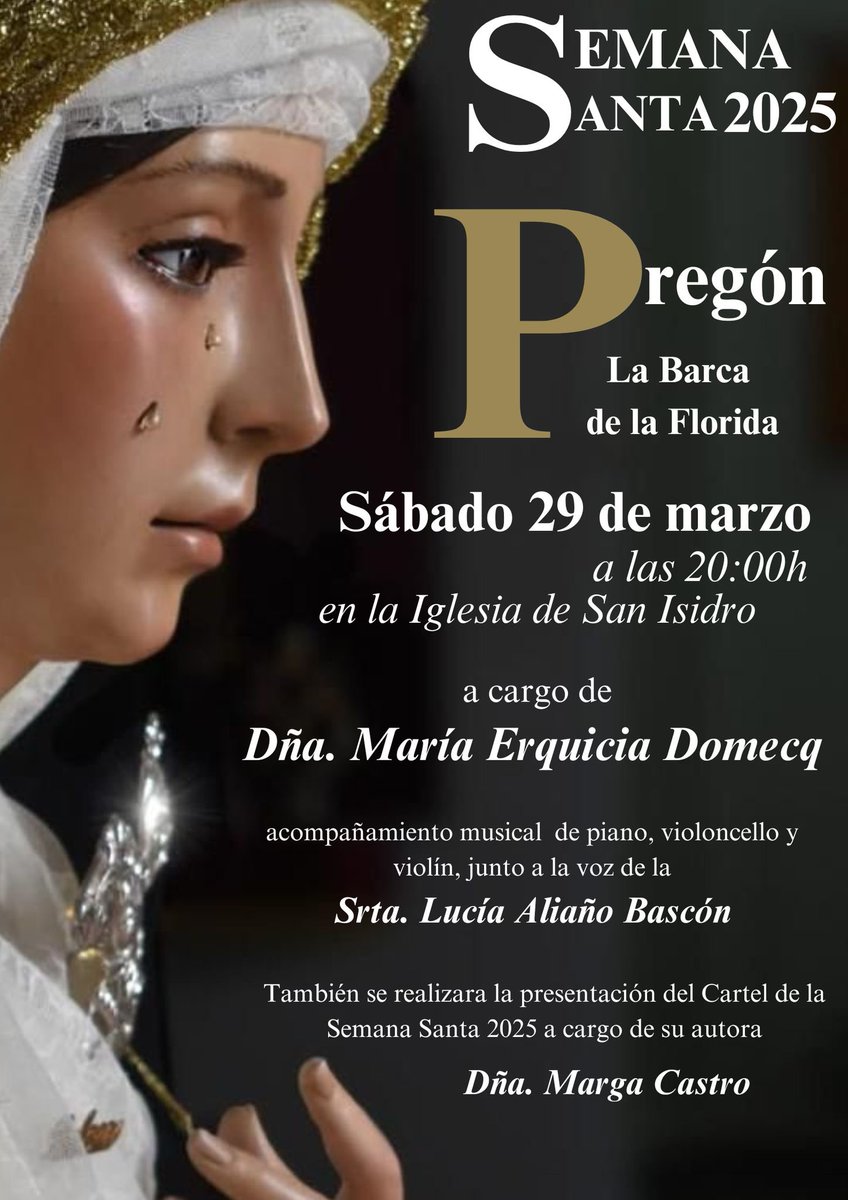 PREGÓN Y PRESENTACION CARTEL SEMANA SANTA 2025