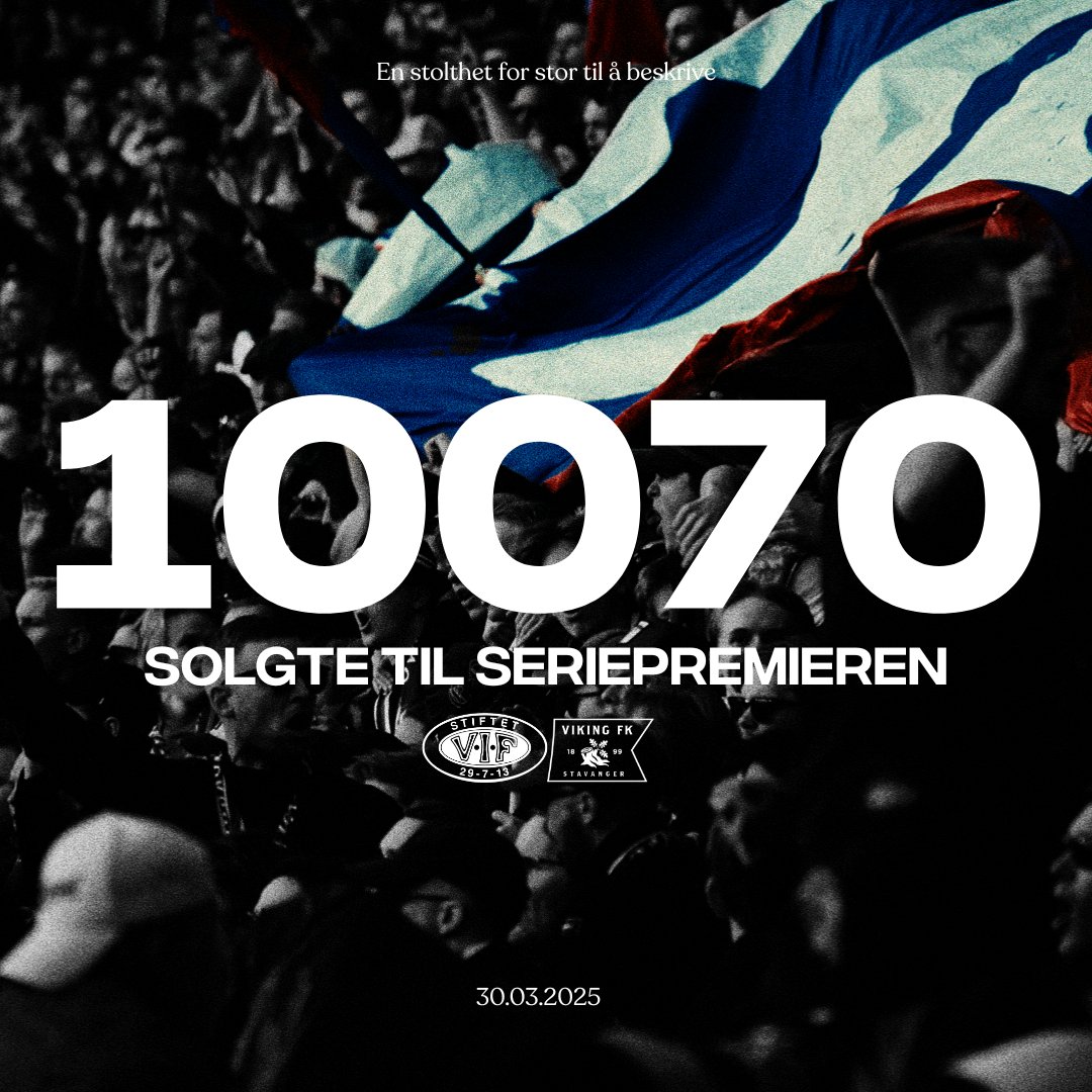 𝗦𝘁𝗮𝘁𝘂𝘀 𝟱 𝗱𝗮𝗴𝗲𝗿 𝗳ø𝗿 𝗮𝘃𝘀𝗽𝗮𝗿𝗸.. ⏳
Utsolgt <a href="/oestblokka/">Østblokka</a> 🔥
1405 på bortefeltet

𝗙𝘆𝗹𝗹 𝗹𝗮𝗻𝗴𝘀𝗶𝗱𝗲𝗻𝗲 🎟️ vif-fotball.ticketco.events/no/nb/e/vaaler…