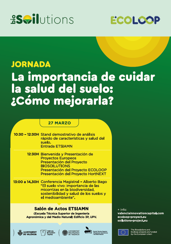 📅 On 27 March <a href="/VLCILab/">València Innovation Lab</a> celebrates soil during an event about the importance of soil health and how to improve it. 

The event will be held in it will be held in 🇪🇸 and you can follow it online here ➡️media.upv.es/player/?id=aa7…

👀Check the programme below