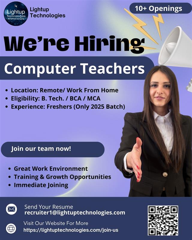 #EdTechTwitter #TwitterEdJobs #RemoteTrainingJobs #TechTeacherIndia #ITTeachingJobs #AcademicCareersIndia #TechGraduatesIndia #OnlineEducatorsIndia #IndiaHiringNow #WomenTechJobs #RemoteMentorIndia #FreshTalentHiring #RemoteWorkCulture #TeacherNetworkIndia