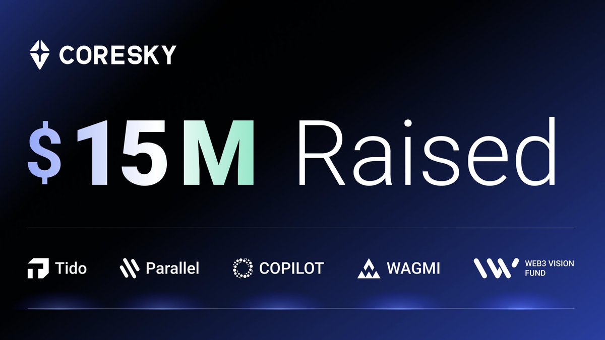 Exciting news from Coresky! We're thrilled to announce that we've secured $15 million in Series A funding, led by <a href="/TidoCapital/">TIDO Capital</a>, with participation from <a href="/WVenturesCap/">WAGMi Ventures</a>, <a href="/CopilotVenture/">Copilot Venture Studio</a>, <a href="/ParallelVenture/">Parallel Ventures</a> and <a href="/Web3VisionFund/">Web3 Vision Fund</a>. This brings our total funding to $21 million!

Coresky is