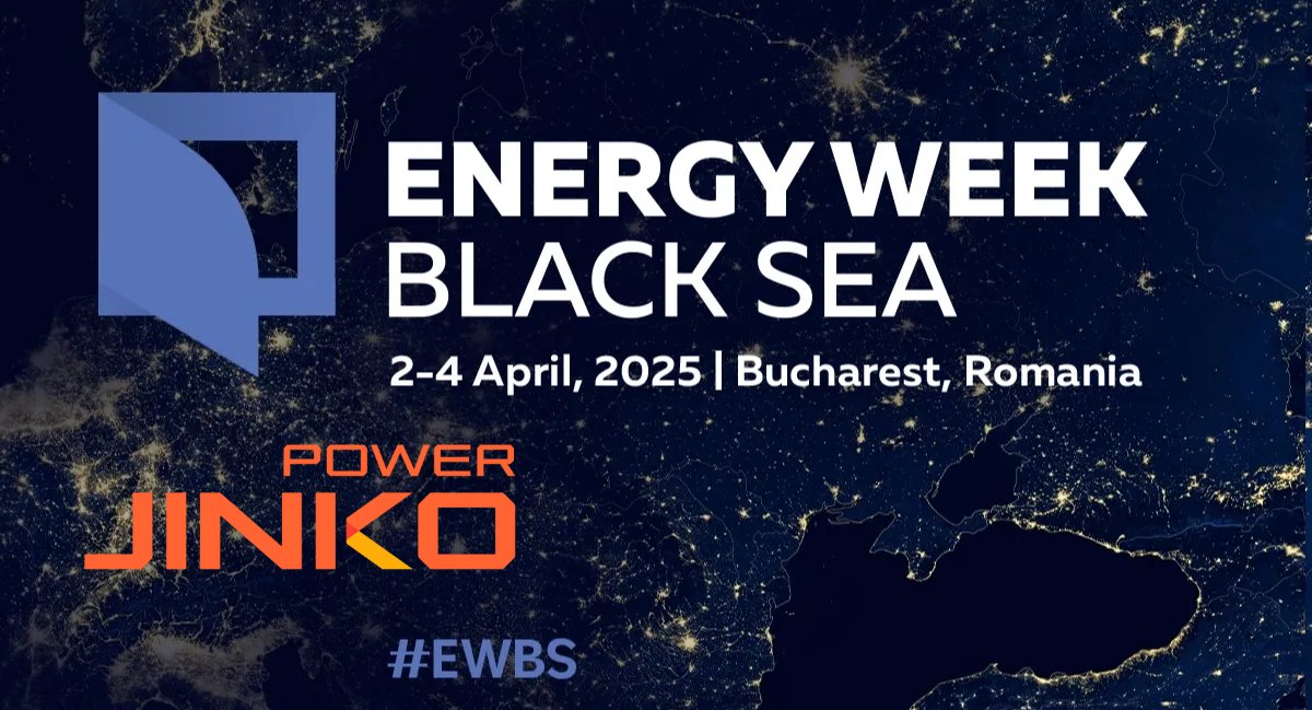 JinkoPower's tweet photo. ⚡ Jinko Power is heading to Energy Week Black Sea 2025! 🌍

Join us in Bucharest as we discuss solar, wind, hydrogen, PPAs, energy storage, and grid solutions with industry leaders from across the region.

See you there! 💡🌞 #JinkoPower #EWBS2025 #Renewables #GreenTransition https://t.co/SJhSembTlg