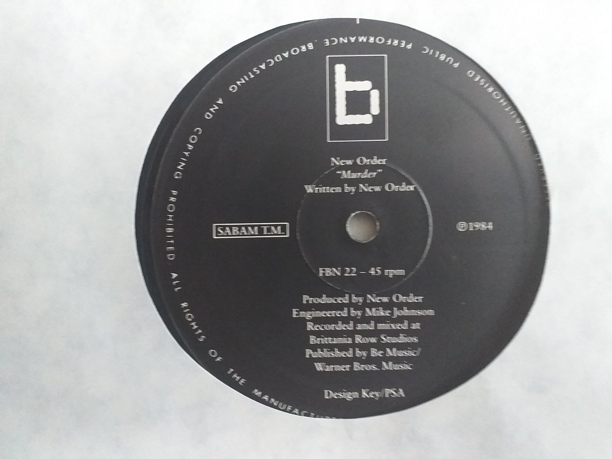 FactoryRecCol's tweet photo. FBN 22 New Order Murder/thieves like us 12" single factory benelux 1984 from the best factory records collection  in the world here in Manchester #fbn22 @neworder #factorybenelux #Murder https://t.co/ci3kH7F6se
