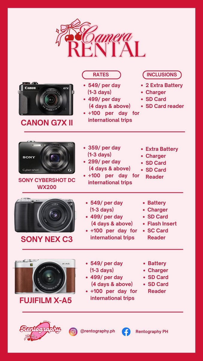 fullsuncarrt's tweet photo. 📸 AFFORDABLE VIRAL CAMERAS FOR RENT 🎀  

📣Few slots left for March! Send us a DM to reserve yours today. 💌  

🗓️ April bookings are now open! Secure your slot before it’s gone.  

📍Pasay City 

Don’t miss out—perfect for capturing all your special moments! https://t.co/UcQR0hfquA