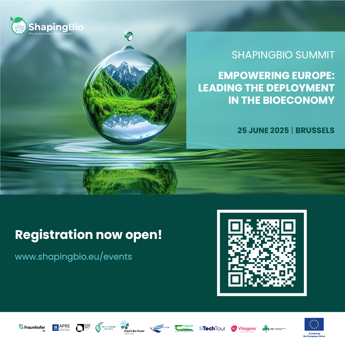 ShapingBio_eu's tweet image. Join us for a groundbreaking summit where experts, policymakers & industry leaders unite to shape the future of Europe’s bioeconomy
Get insights from renowned speakers & policymakers,
join discussions on scaling & financing bioeconomy initiatives & cross-sectoral collaborations
