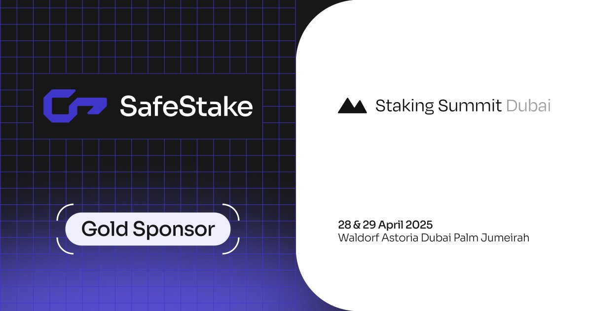 Destination Dubai🇦🇪: Elevating Staking at Staking Summit 2025 !

We’re proud to be a Gold Partner🪙at this year’s <a href="/StakingSummit/">Staking Summit</a> in Dubai!

Want to attend? Enjoy an exclusive 50% discount on your ticket!😎

• Discount Code: SS25D-PARTNER
• Register here: stakingsummit.com