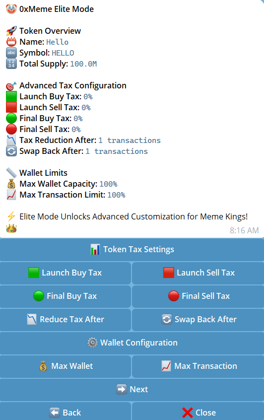 ZeroXMeme's tweet photo. $ZXM provides you with endless customization options for deploying and bundling your #BSC #memecoin straight from Telegram! https://t.co/iA5yyKLNz4