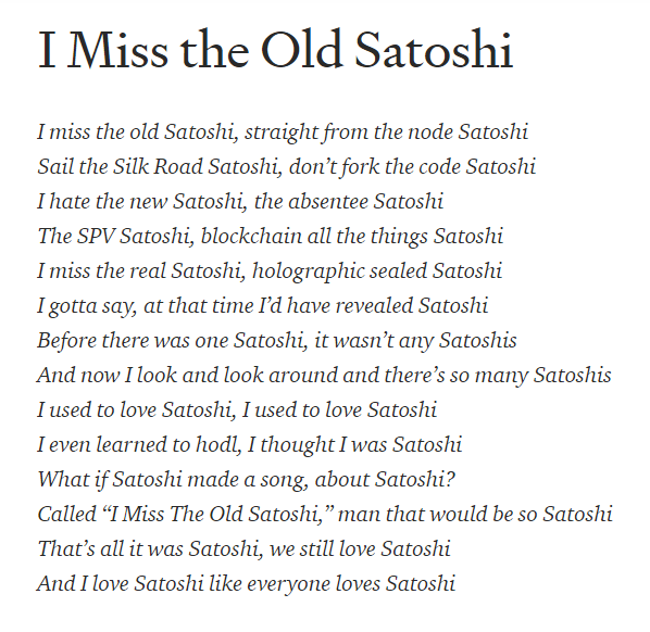 BitcoinErrorLog's tweet photo. I miss the old Satoshi. https://t.co/J9LgZuUxnv
