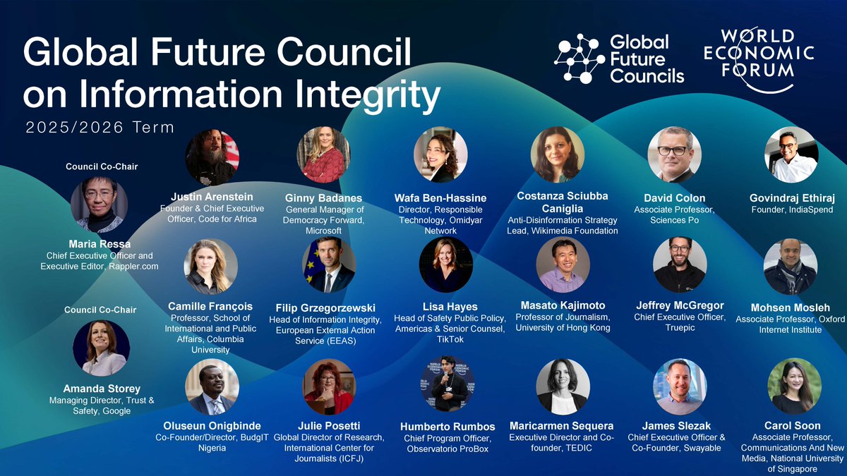I’m thrilled to join the World Economic Forum’s Global Future Council on Information Integrity. Looking forward to contributing to discussions on actionable strategies.