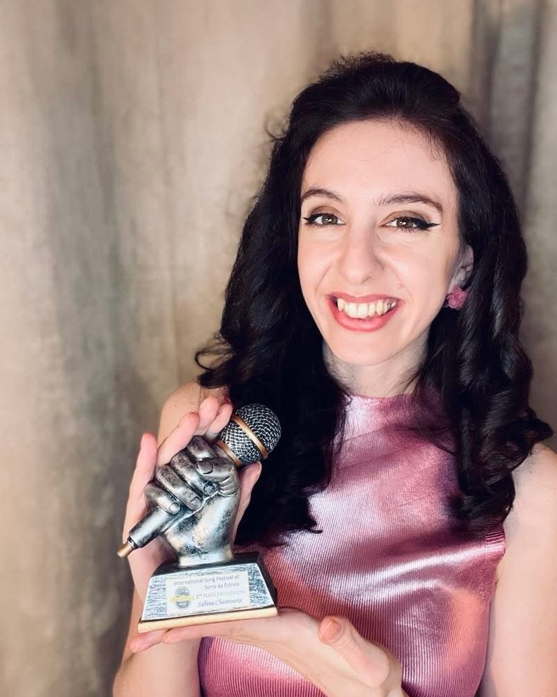 Many thanks for the trophy from international song festival FICSE – 2nd place with my song Echoes!🏆
 #sabinachantouria #festival #trophy #songwriting