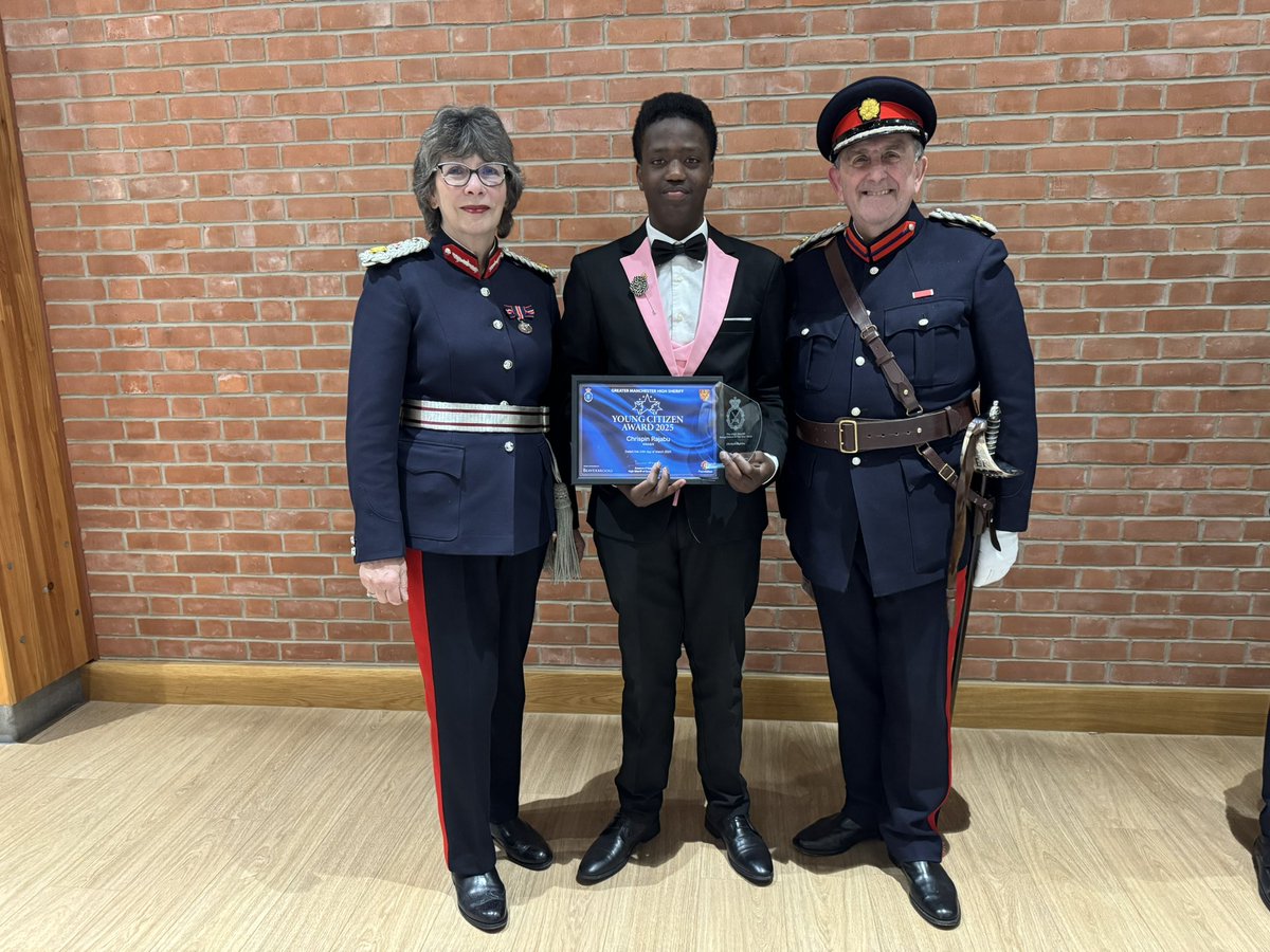 bethechangeyp's tweet photo. 🎉 Huge Congratulations to Chrispin! 🎉

We are incredibly proud to celebrate our young leader Chrispin, who has been named one of the winners of the High Sheriff of Greater Manchester Young Citizen of the Year for Bolton borough! 🏆👏

@EamonnONeal https://t.co/8eMxyUnaSU