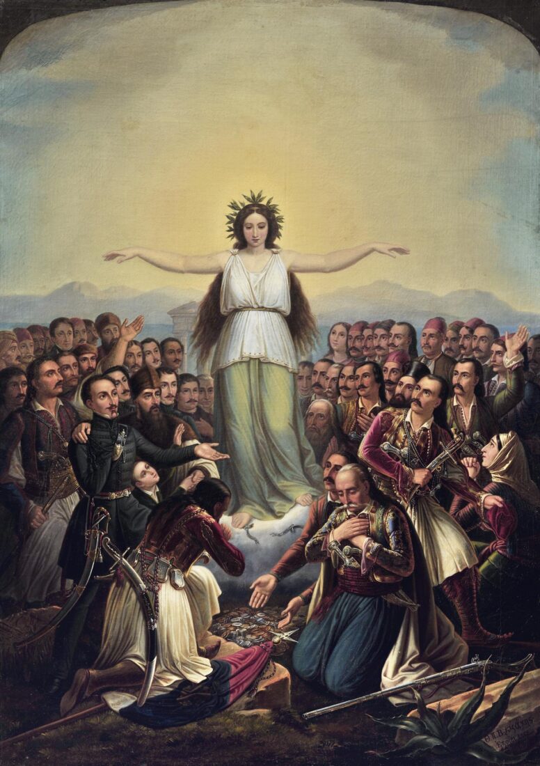 #25ηΜαρτίου 
🕊 Υπέρ πατρίδος το παν (1858) | Θεόδωρος Βρυζάκης (1814 – 1878)

🖼 Ο Βρυζάκηςδίνει μια αλληγορική παράσταση της Ελλάδας, που έχει σπάσει τα δεσμά της και, δαφνοστεφανωμένη και γαλήνια κλίνει την κεφαλή, εκτείνει τα χέρια και αποτίει ευγνώμονα τιμή στα τέκνα της.