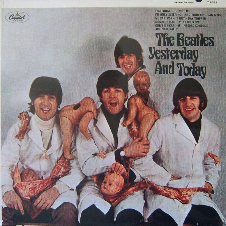 The Beatles' notorious 'butcher' photo session took place on 25 March 1966.

One of Robert Whitaker's photographs was used for the cover of US compilation Yesterday And Today, which was swiftly withdrawn and became a collector's item.

See more:

beatlesbible.com/1966/03/25/the…