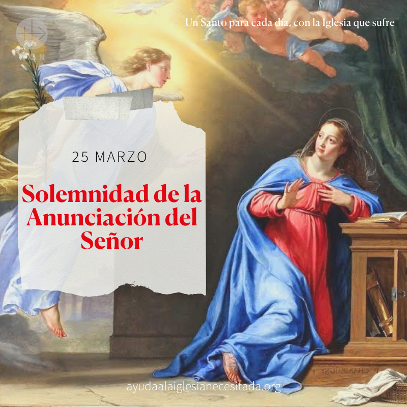 AyudaIglesNeces's tweet photo. #FelizMartes Solemnidad de la Anunciación del Señor. Cuando en la ciudad de Nazaret el ángel del Señor anunció a María: «Concebirás y darás a luz un hijo, y se llamará Hijo del Altísimo», María contestó: «He aquí la esclava del Señor; hágase en mí según tu palabra». https://t.co/p8gXz8msrN