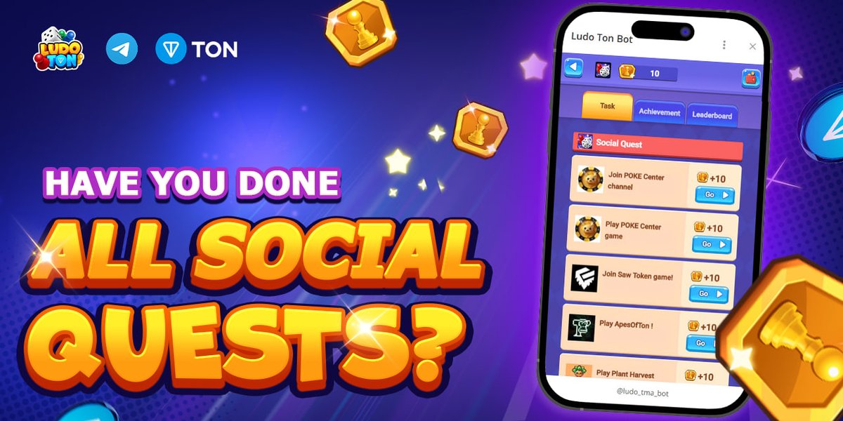 LudoTONGame's tweet photo. 🌈 Have You Done All Social Quests⁉️

🪩 Did you know that you have a ton of $LUTON for daily check-ins and social tasks waiting for you? 🎇

✔️ Social Tasks
✔️  Daily Check-in

💰 Every reward brings you one step closer to enormous prizes, and every action matters! Thus, don't forget to check in and begin claiming those free $LUTON! 🚀

#LudoTON #Ludogame #PlayToAirdrop #TON