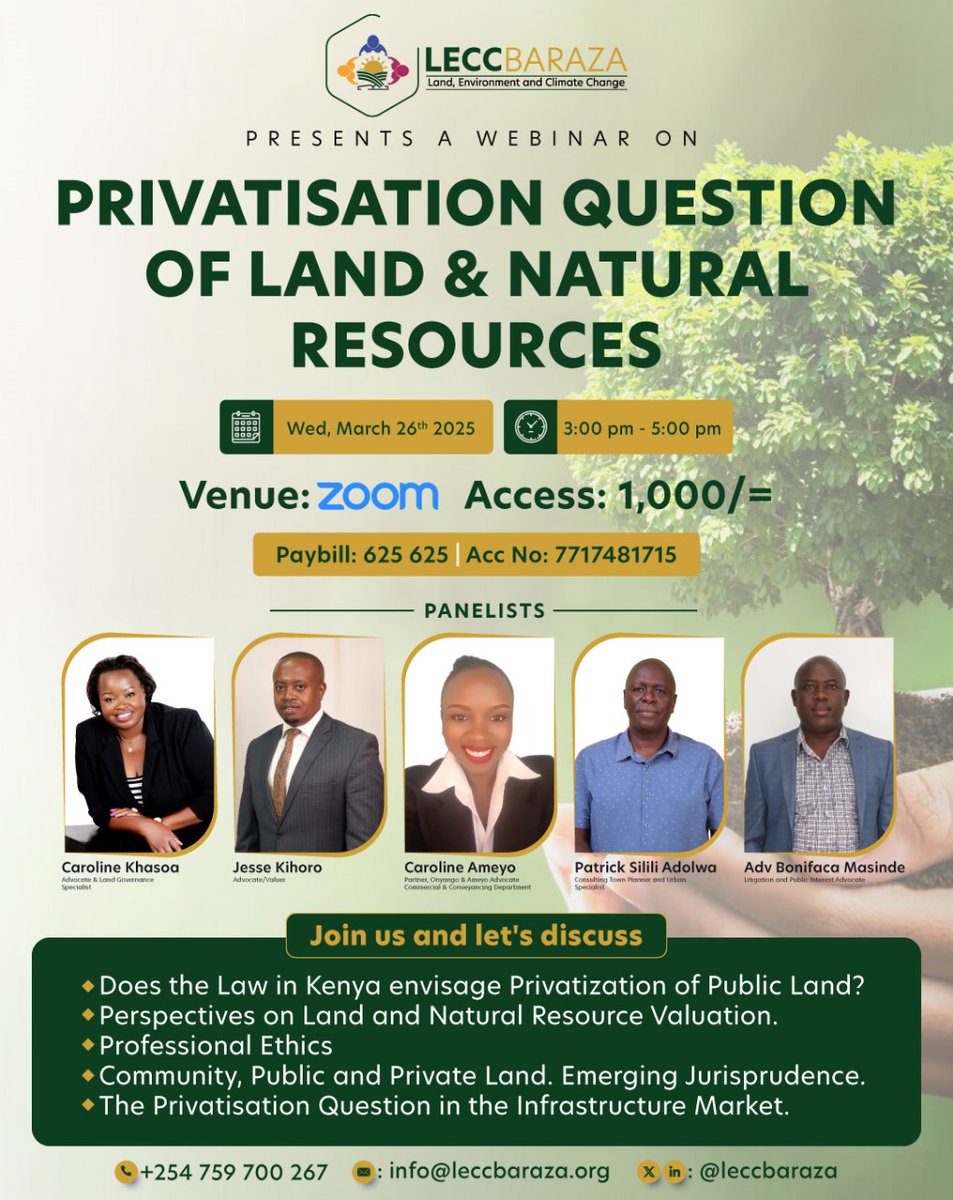 ❗Only One Day to Go! Secure Your Spot Now! ❗

The conversation on Land and Natural Resources Privatization is happening tomorrow, and you don’t want to miss it!

now is the time to act. Be part of this expert-led session, gain practical knowledge, and engage with professionals.