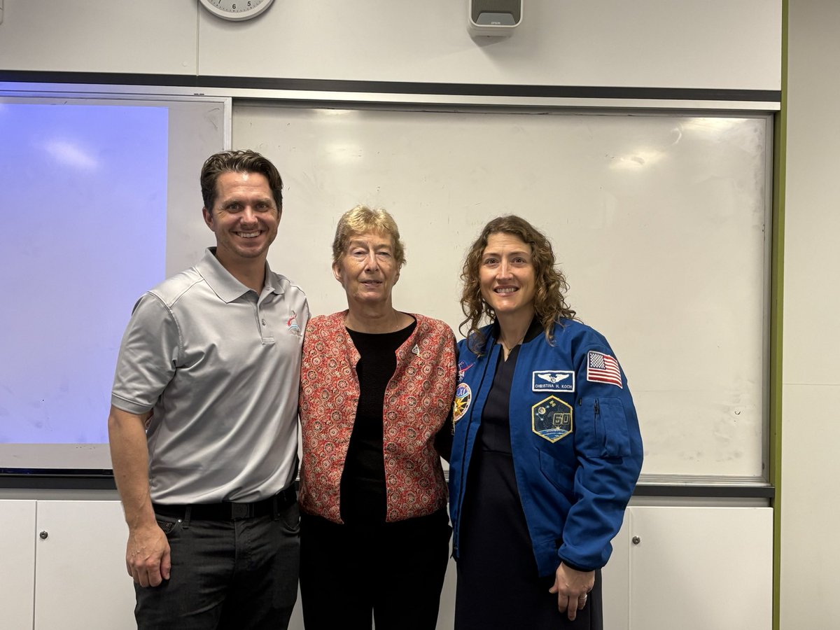Visiting Brisbane schools together with NASA astronaut Christina Koch and her partner Robert . A truly special day meeting an inspirational woman engineer and space explorer who has been selected for the Artemis II expedition next year that flies around the moon
