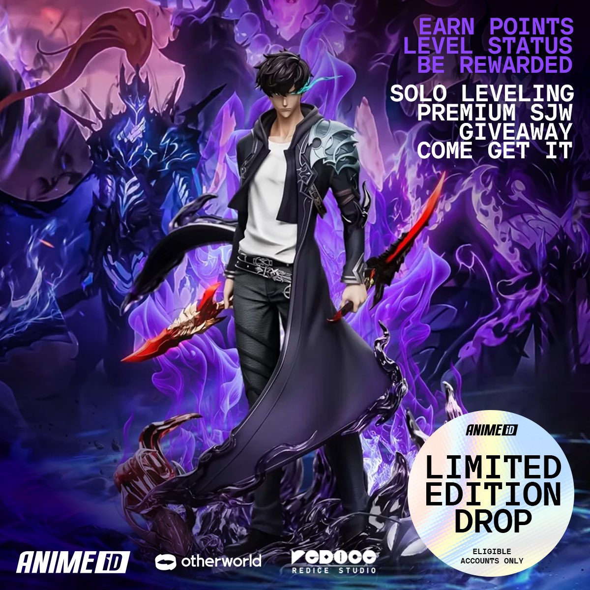We secured limited edition preorders of this 1/6 scale Sung Jinwoo.

Now we’re giving them to fans. 

Get your Anime ID.
Can you guess what’s next?

id.anime.foundation/events/solo-le…