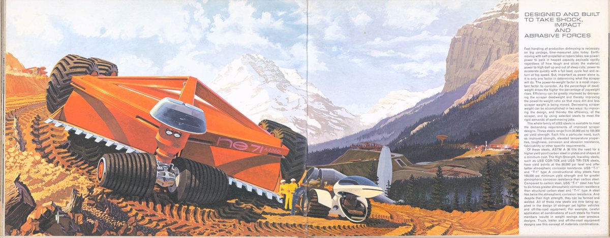 Syd Mead created the artwork for “Projections in Steel”, a book