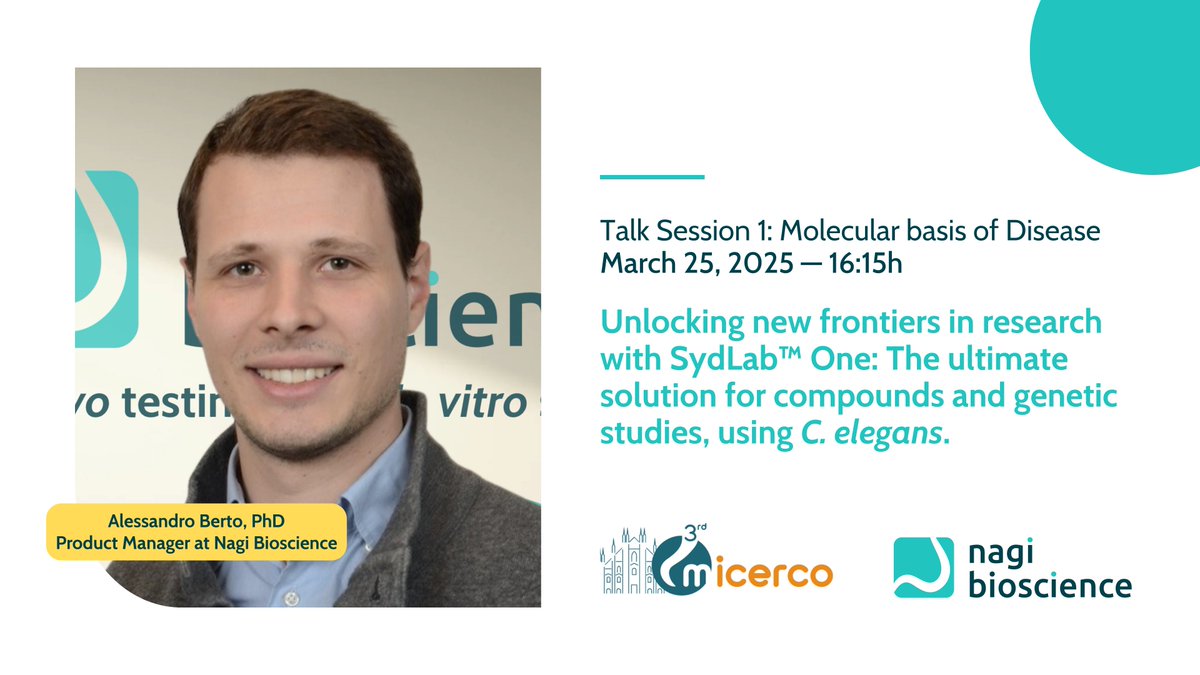🚨 Talk Session Reminder! Molecular Basis of Disease today at MICeRCo 2025, Milan! 
Join us today for an exciting session on unlocking new frontiers in biomedical research using #Celegans, #AI, and #LabAutomation technologies. 
#inwormwetrust