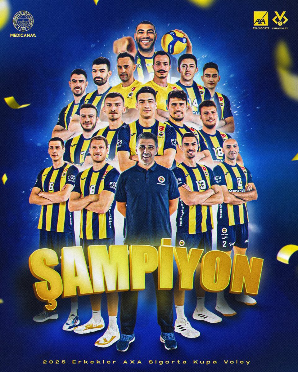 🏆 2025 ERKEKLER AXA SİGORTA KUPA VOLEY'DE ŞAMPİYON FENERBAHÇE MEDICANA! 💛💙