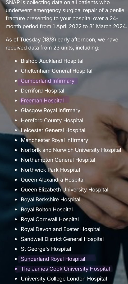 Very delighted to see excellent engagement from the North East region in the <a href="/BAUSurology/">BAUS</a> Penile Fracture (SNAP) audit, with 100% participation from all major urology centres. Many thanks to all teams involved for their valuable contributions into this audit!