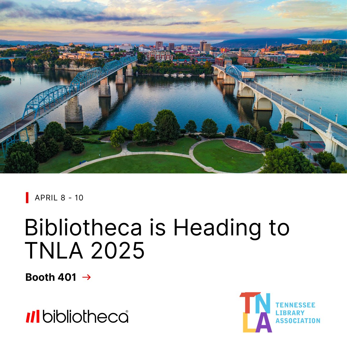 Hey, Tennessee! We’re excited to join @tnla 2025 and connect with library professionals in Chattanooga.

Our team—Molly Haines and Bryan Pasteryk—will be on hand to showcase solutions that empower your library and your community. #TNLA25