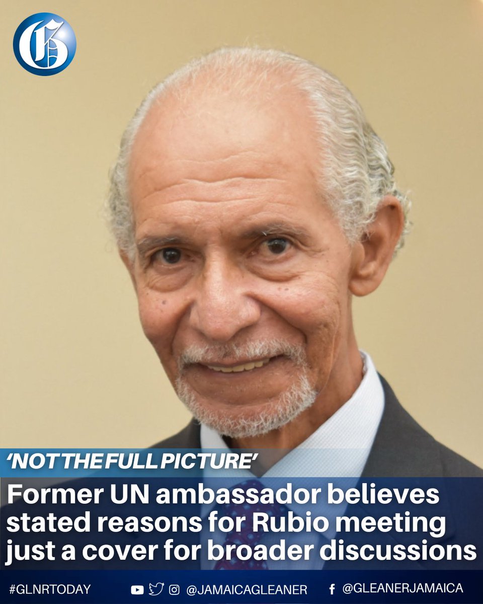 Former Ambassador to the United Nations Curtis Ward says the key reason for Marco Rubio’s visit to Jamaica this week has not been revealed, asserting that the trip is to make demands on CARICOM states.

Read more: jamaica-gleaner.com/article/lead-s… #GLNRToday