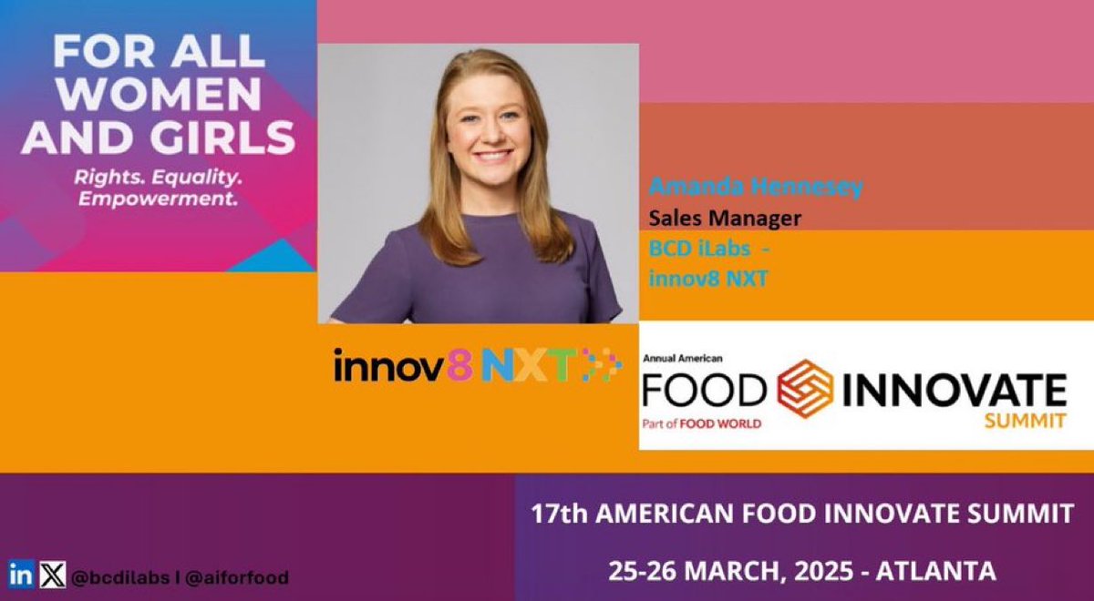 Amanda Hennessey will be representing <a href="/bcdilabs/">BCD</a> speaking at the Food Innovate Summit about the transformative role of AI in the food industry!

This event is an incredible opportunity to dive into the future of food and explore how innovation is reshaping the way we create,