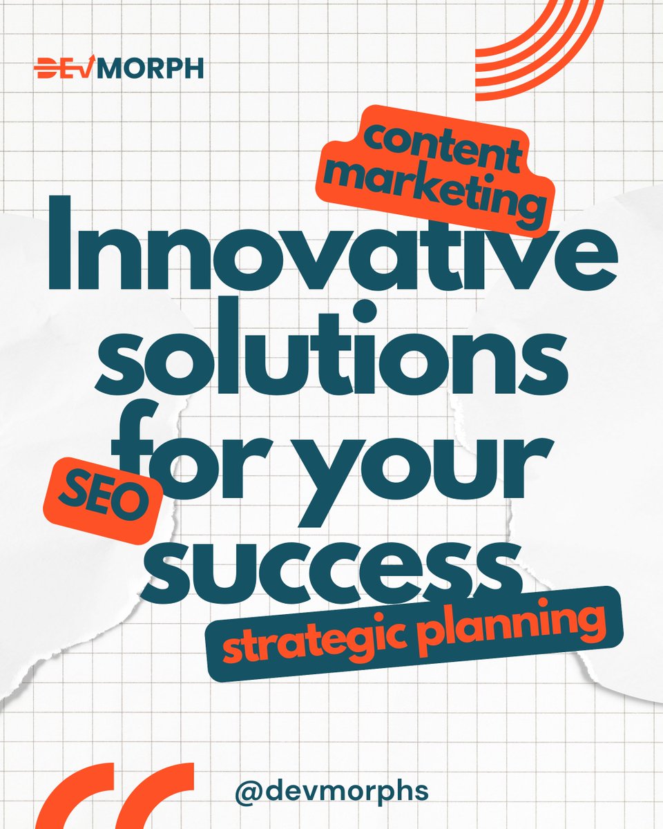 devmorphs's tweet image. We deliver innovative solutions tailored to your success! From SEO, content marketing, and strategic planning, we&apos;ve got you covered. Let’s transform your ideas into reality!

Ready to elevate your business? Let&apos;s connect!
devmorph.com

#DevMorph #SEO
