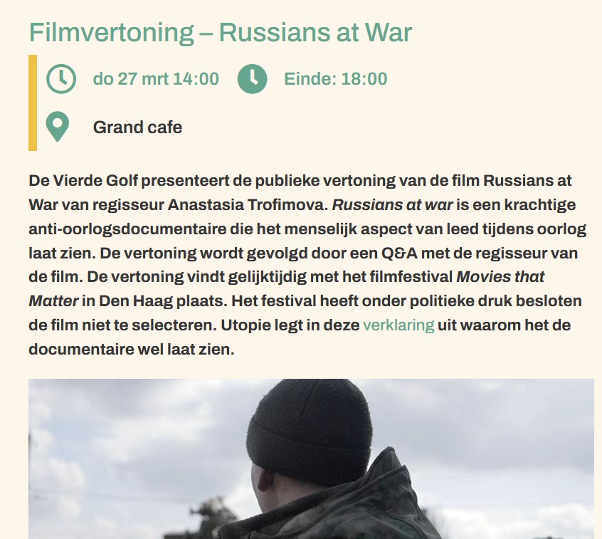 martijntjesmits's tweet photo. De vertoning aan de Universiteit Leiden is volgeboekt, maar voor @utopieNL  a.s. donderdag zijn nog enkele plekken. Reserveer via raw@vierdegolf.org 
https://t.co/1F2BSTvMV7 https://t.co/qemOI59KFm