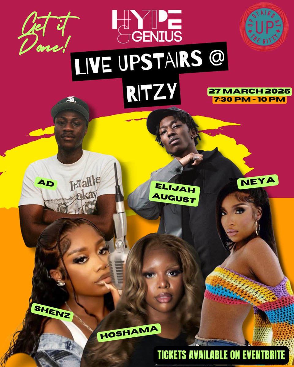HypeAndGenius's tweet photo. We have a live show on Thursday Upstairs @ @RitzyCinema Get tickets now! https://t.co/LHgmrW2p4w https://t.co/7fwfkiqmbv