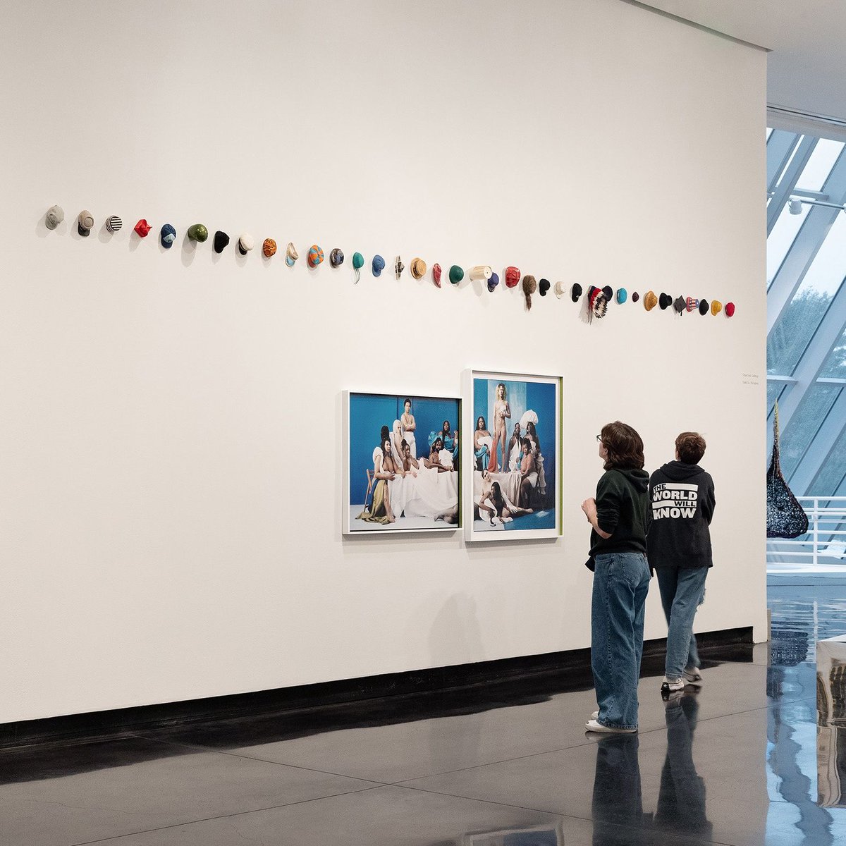 #CharlesLeDray in a field of bloom and hum, @tangteachingmuseum, through 20 July. Village People, 1994, fabric, thread, embroidery floss, feathers, paper, fur, paint, in 36 parts. Image courtesy of the Tang Museum at Skidmore College, photography by Mindy McDaniel