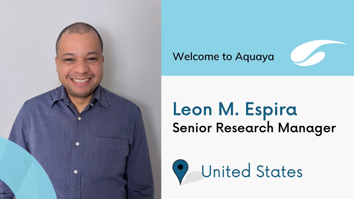 We are excited to have Leon M. Espira, a Senior Research Manager based in the US, join our team. Leon will bring his expertise to support research and project management.

👉 Learn more about our team: aquaya.org/our-members/#t…

#Aquayan | #WASH | #Team | #Research