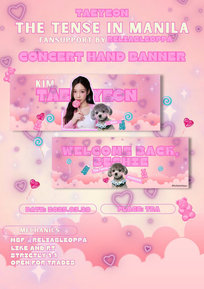 Reliable0ppa's tweet photo. ₊��ʚ  TAEYEON The Tense in Manila ₊˚✧ ﾟ
— 🍭fanproject by @Reliable0ppa 

📅20250329
📍 TBA 

🍭mbf @Reliable0ppa 
🍬 like and rt this tweet 
🍭 strictly 1:1 (limited qty)
🍬 Open for trades 

⋆｡‧˚ʚ See you! ɞ˚‧｡⋆

#TAEYEON_TheTENSE_in_MANILA
#TAEYEON #TAEYEON_TheTENSE https://t.co/FacfG5tIwf