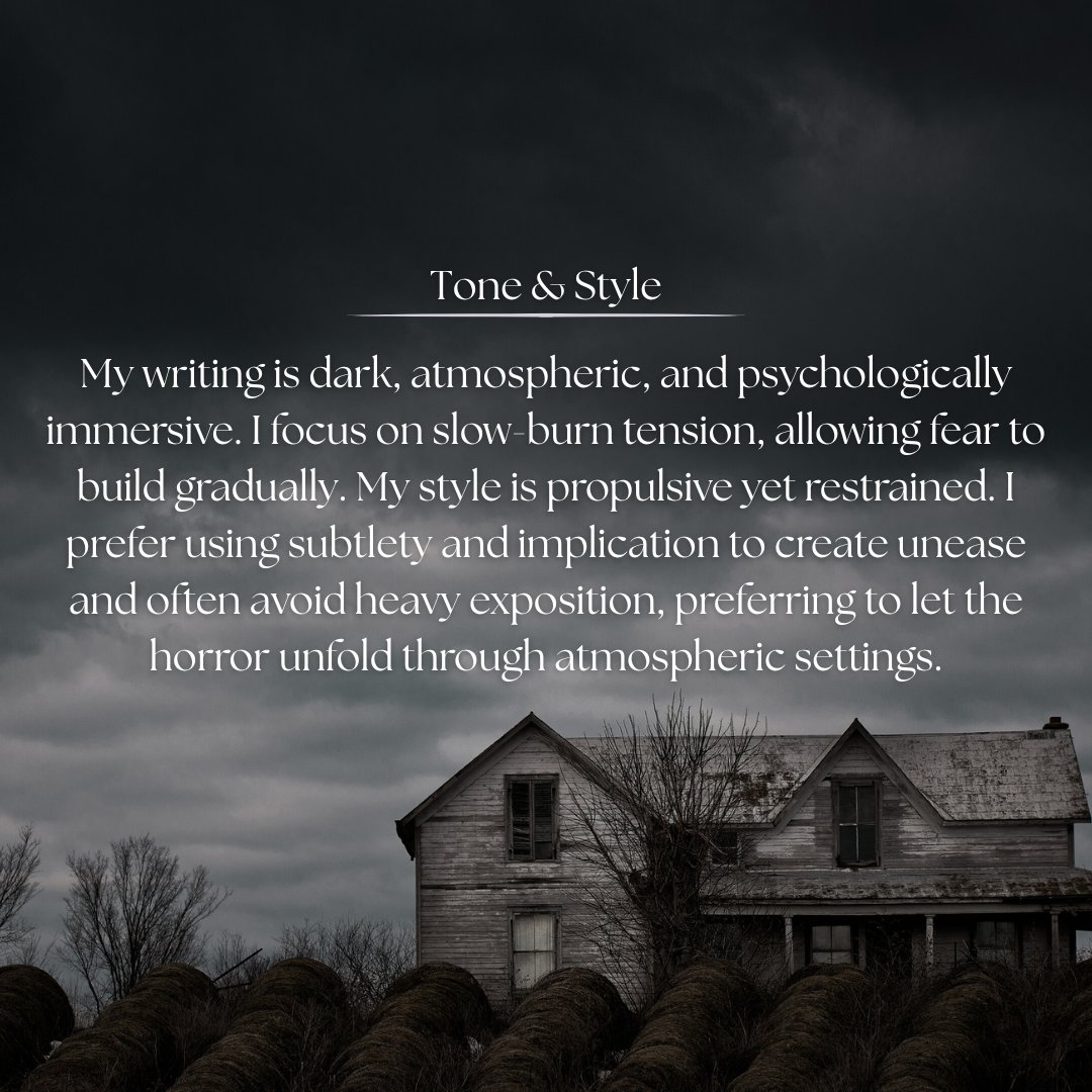 zillawrites's tweet image. 🩸Meet the Author🩸

I write horror-tinged stories that blend:
💀 selfish &amp;amp; messy final girls
🏚️ creepy, inescapable settings
🔪 slow-burn dread with visceral payoffs

#amquerying #writingcommunity #agentsguide