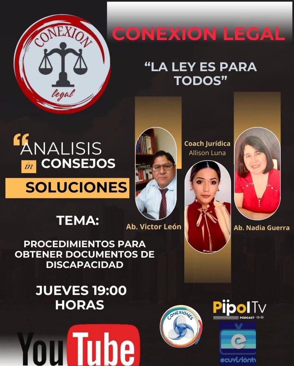 Conexión legal te esperamos este jueves con tus preguntas, y comentarios.