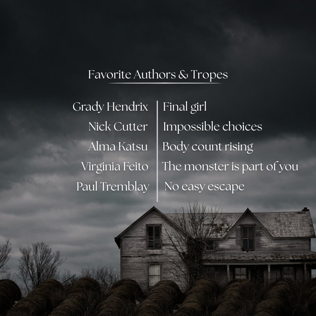 zillawrites's tweet image. 🩸Meet the Author🩸

I write horror-tinged stories that blend:
💀 selfish &amp;amp; messy final girls
🏚️ creepy, inescapable settings
🔪 slow-burn dread with visceral payoffs

#amquerying #writingcommunity #agentsguide