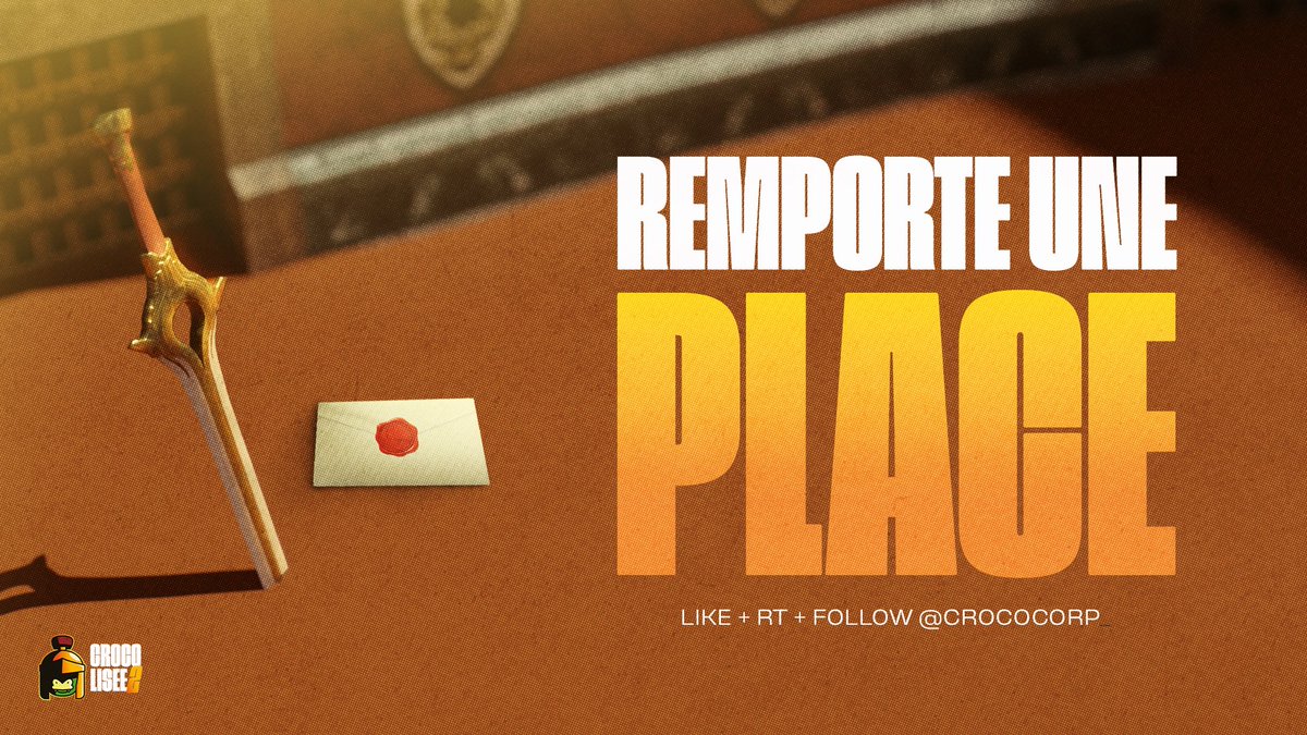 REMPORTE TA PLACE POUR LE CROCOLISEE !

Tu hésites encore à venir ? 

Alors tente ta chance de remporter ta place en LIKE + RT le tweet + FOLLOW le compte

Le tirage sera effectué dans 4 jours !
Bonne chance !

Pour vous inscrire c’est ici : start.gg/crocolisee2