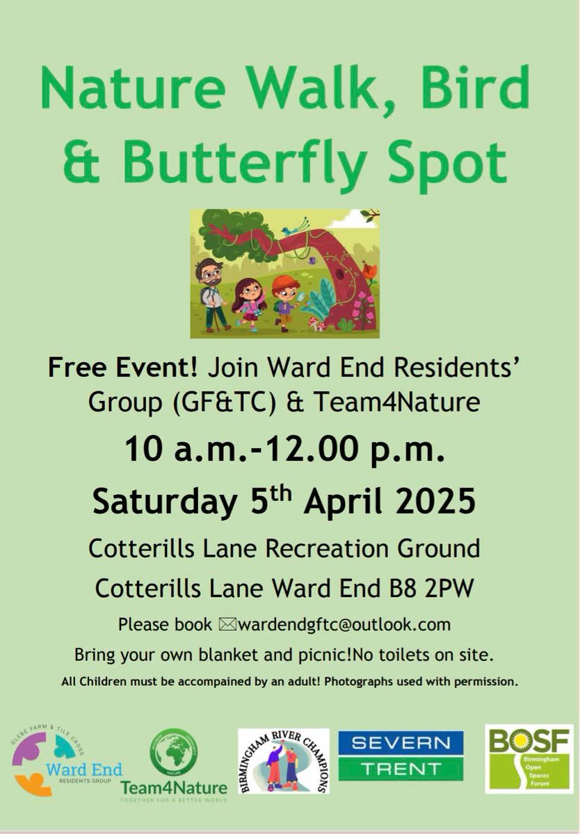 Ward End Residents' Glebe Farm & Tile Cross (@wardendgftc) on Twitter photo Not long until this great event in Cotterills Lane Recreation Ground. 5.4.25🙂👇 <a href="/Chris4Patches/">Chris Millward Jnr</a> <a href="/Team4Nature/">Team4Nature</a> <a href="/BOSFonline/">BOSF - @bosfonline.bsky.social 🦋</a> Not long until this great event in Cotterills Lane Recreation Ground. 5.4.25🙂👇 <a href="/Chris4Patches/">Chris Millward Jnr</a> <a href="/Team4Nature/">Team4Nature</a> <a href="/BOSFonline/">BOSF - @bosfonline.bsky.social 🦋</a>
